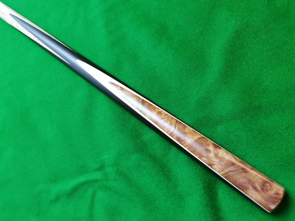 ONE PIECE 1 PC ASH SHAFT BLACK EBONY HANDMADE SNOOKER CUE WDB