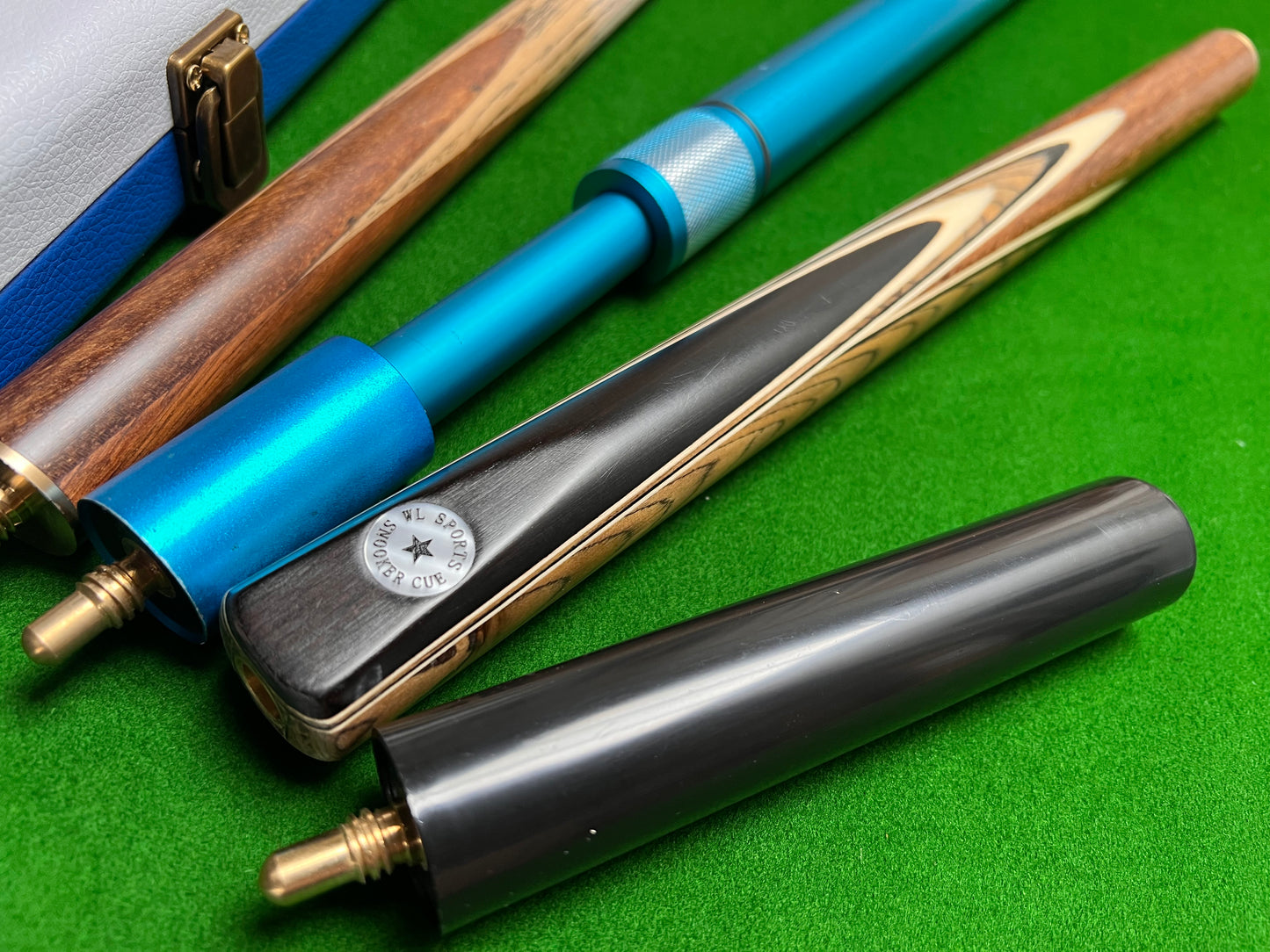 Star handmade 3/4 snooker cue set with case & extensions wd23