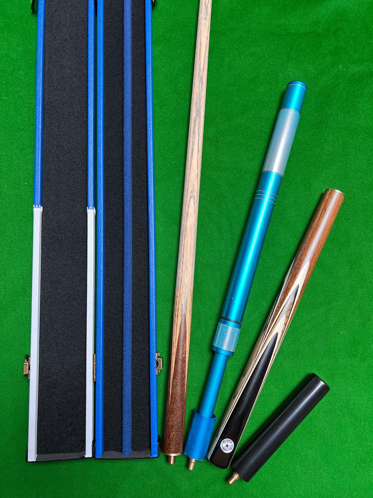 Star handmade 3/4 snooker cue set with case & extensions wd23