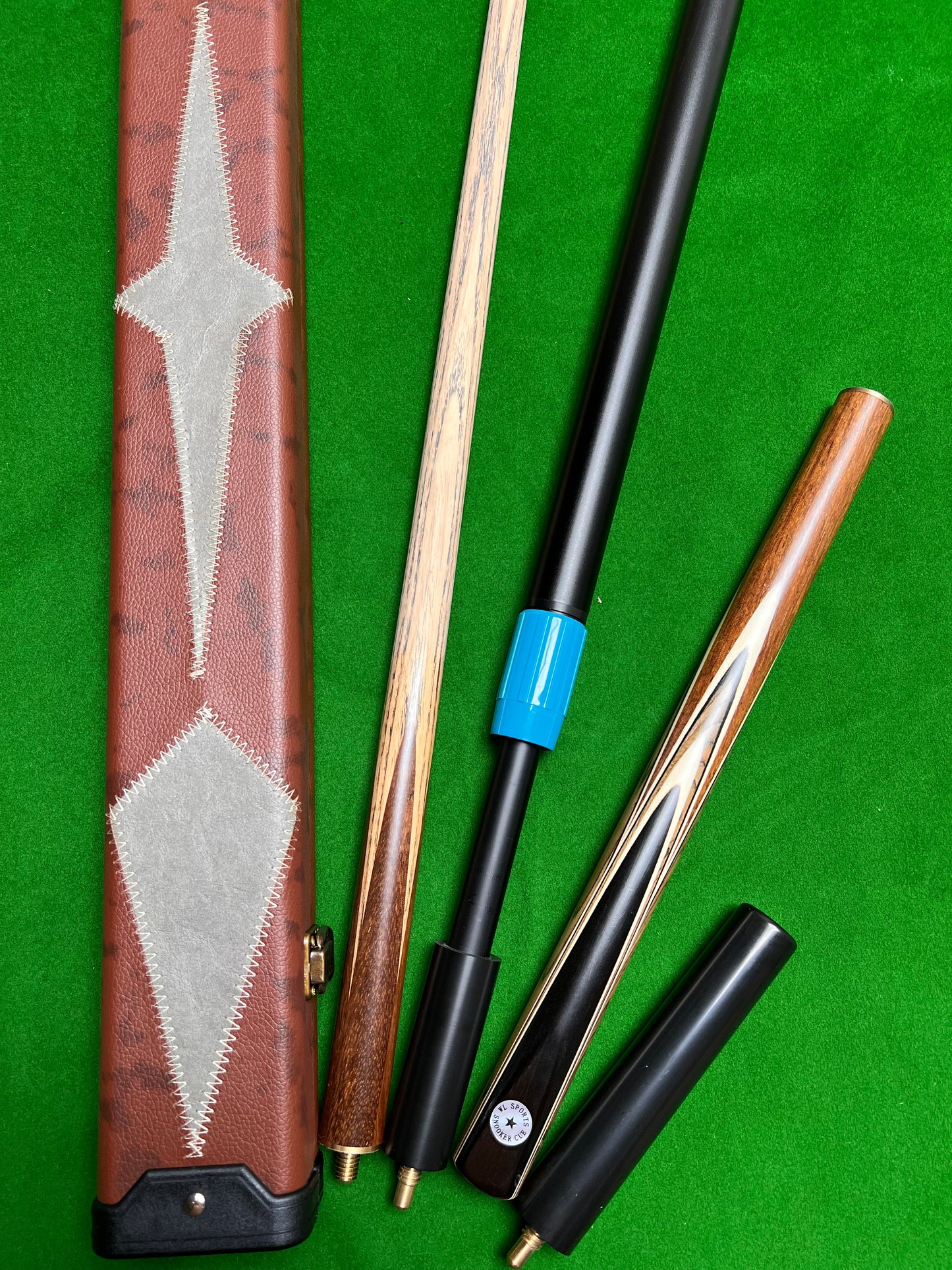 Star handmade 3/4 snooker cue set with case & extensions wd23