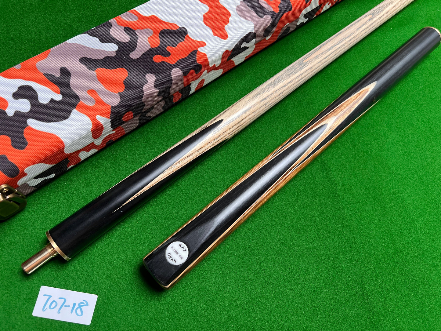 Pre Owned Ray Dean 3/4 Jointed Ebony Handmade snooker / English pool cue set 9.0mm tip