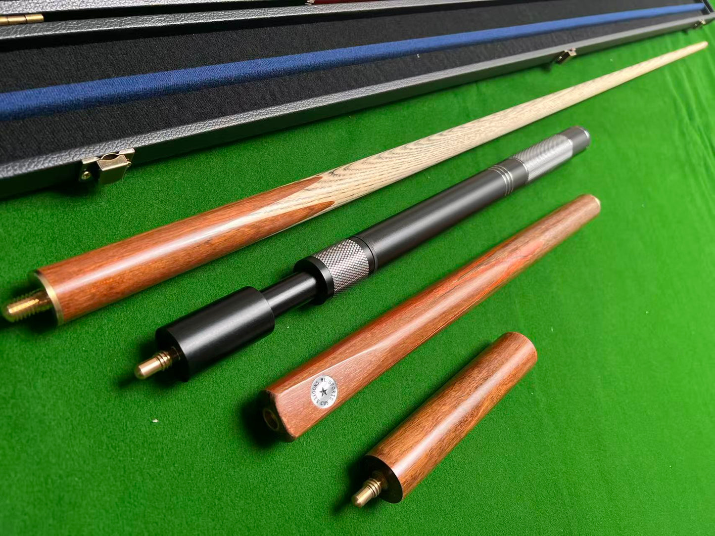 Handmade 3/4 snooker cue pool cue full set with case & extensions 8.5mm tip j10