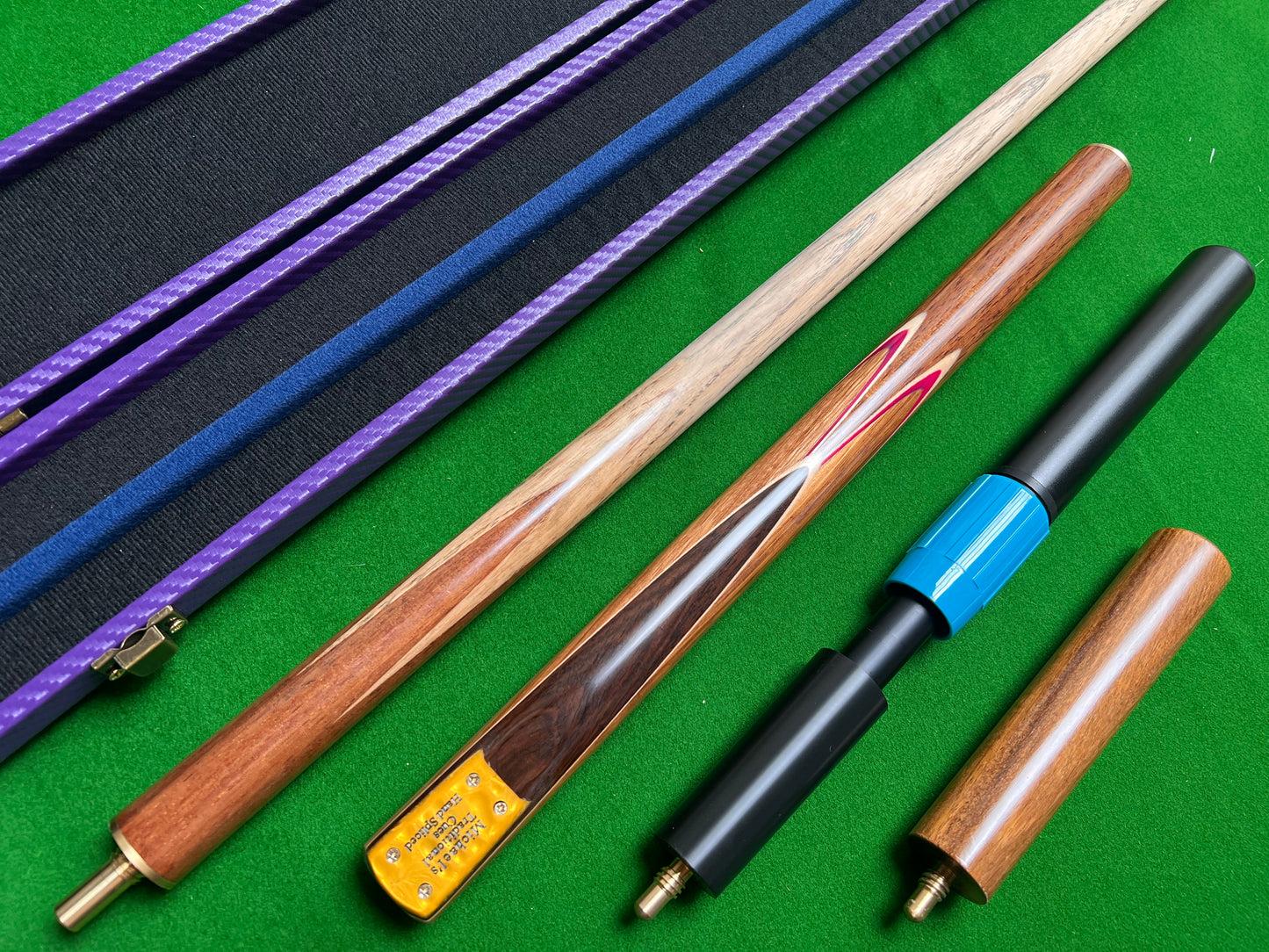 MICHAEL'S HANDMADE ASH SNOOKER CUE 3/4 JOINTED WD14 SET
