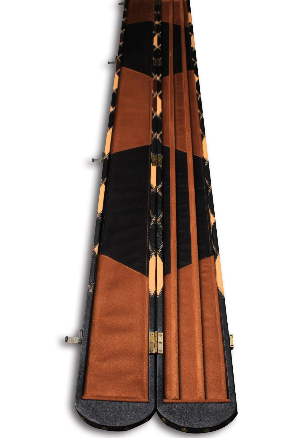 ONE PIECE WIDE BILLIARDS POOL SNOOKER CUE CASE GORGEOUS LOOK WITH 3 SLOTS J6107-10