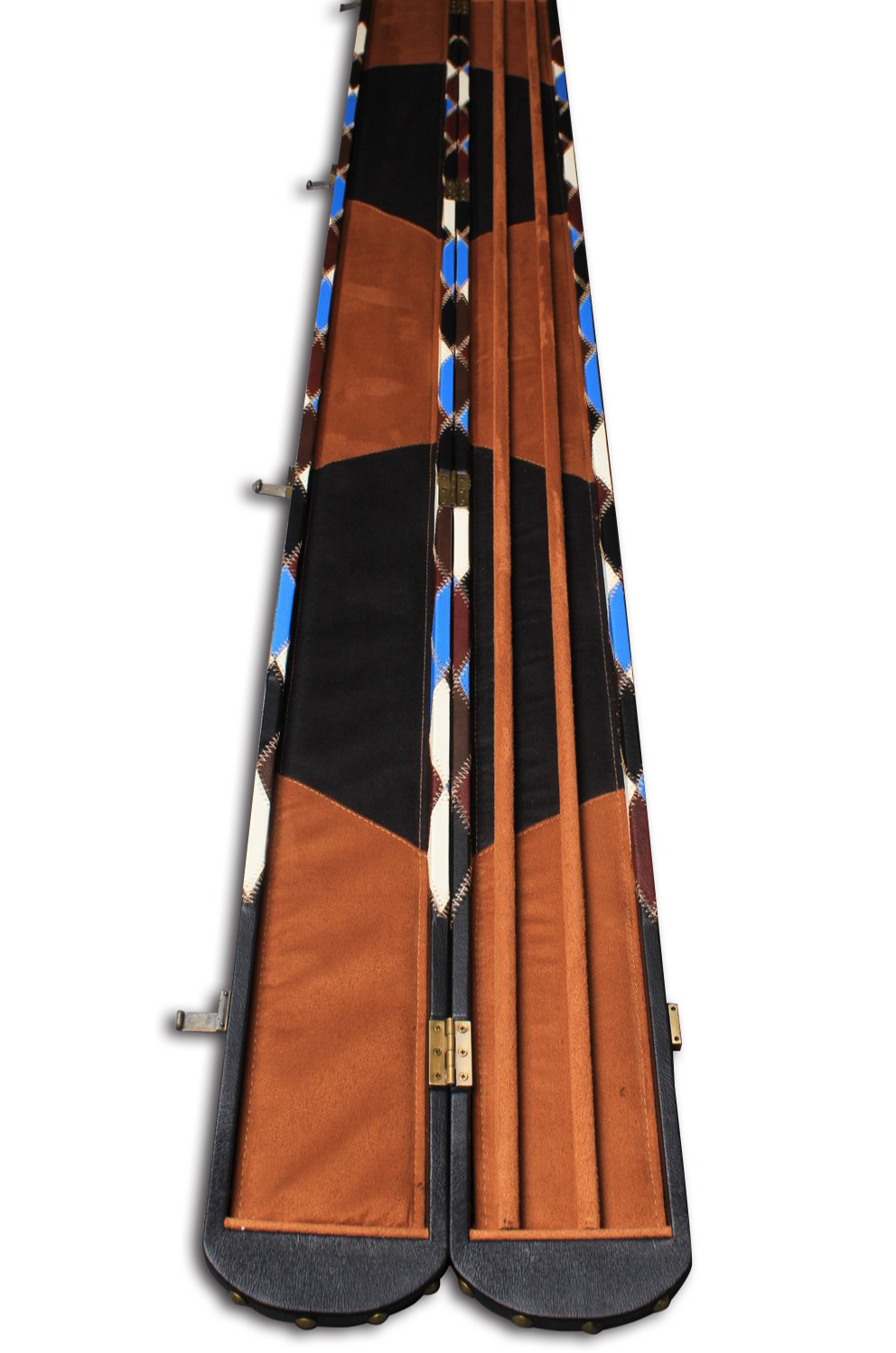 ONE PIECE WIDE BILLIARDS POOL SNOOKER CUE CASE GORGEOUS LOOK WITH 3 SLOTS J6107-11
