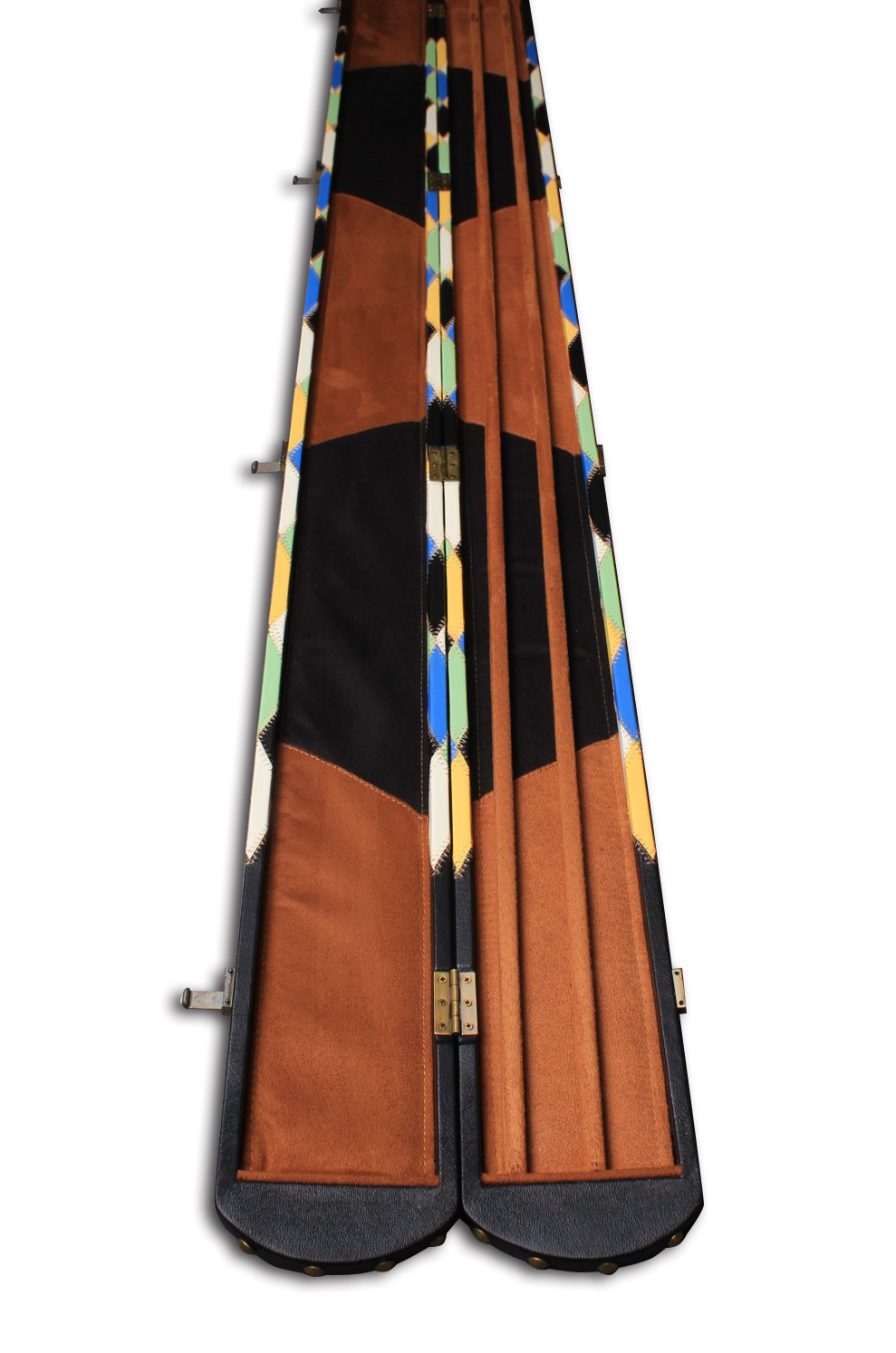 ONE PIECE WIDE BILLIARDS POOL SNOOKER CUE CASE GORGEOUS LOOK WITH 3 SLOTS J6107-12