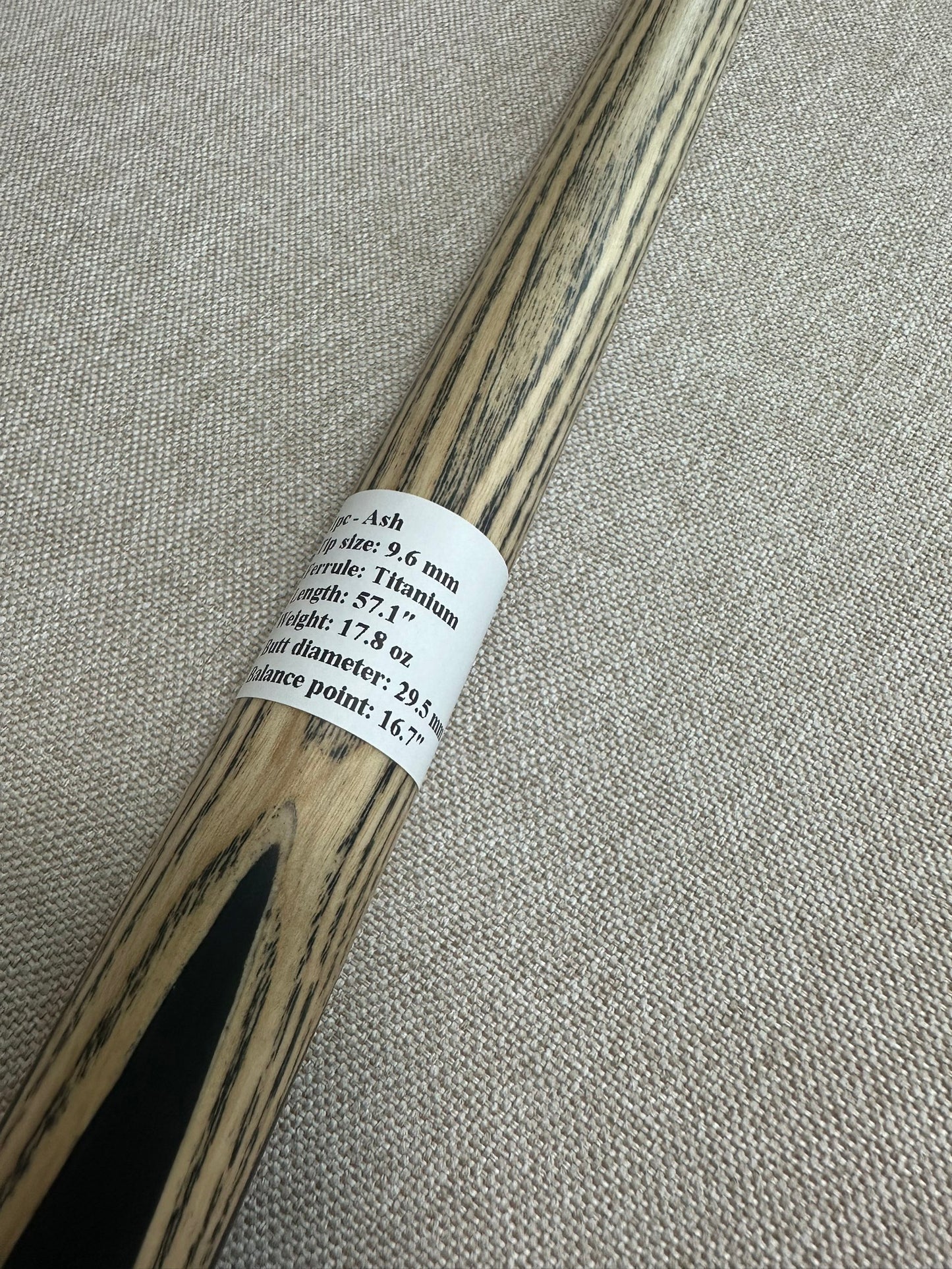 Handmade Pro One Piece Black Ebony Cue 9.6mm Tip