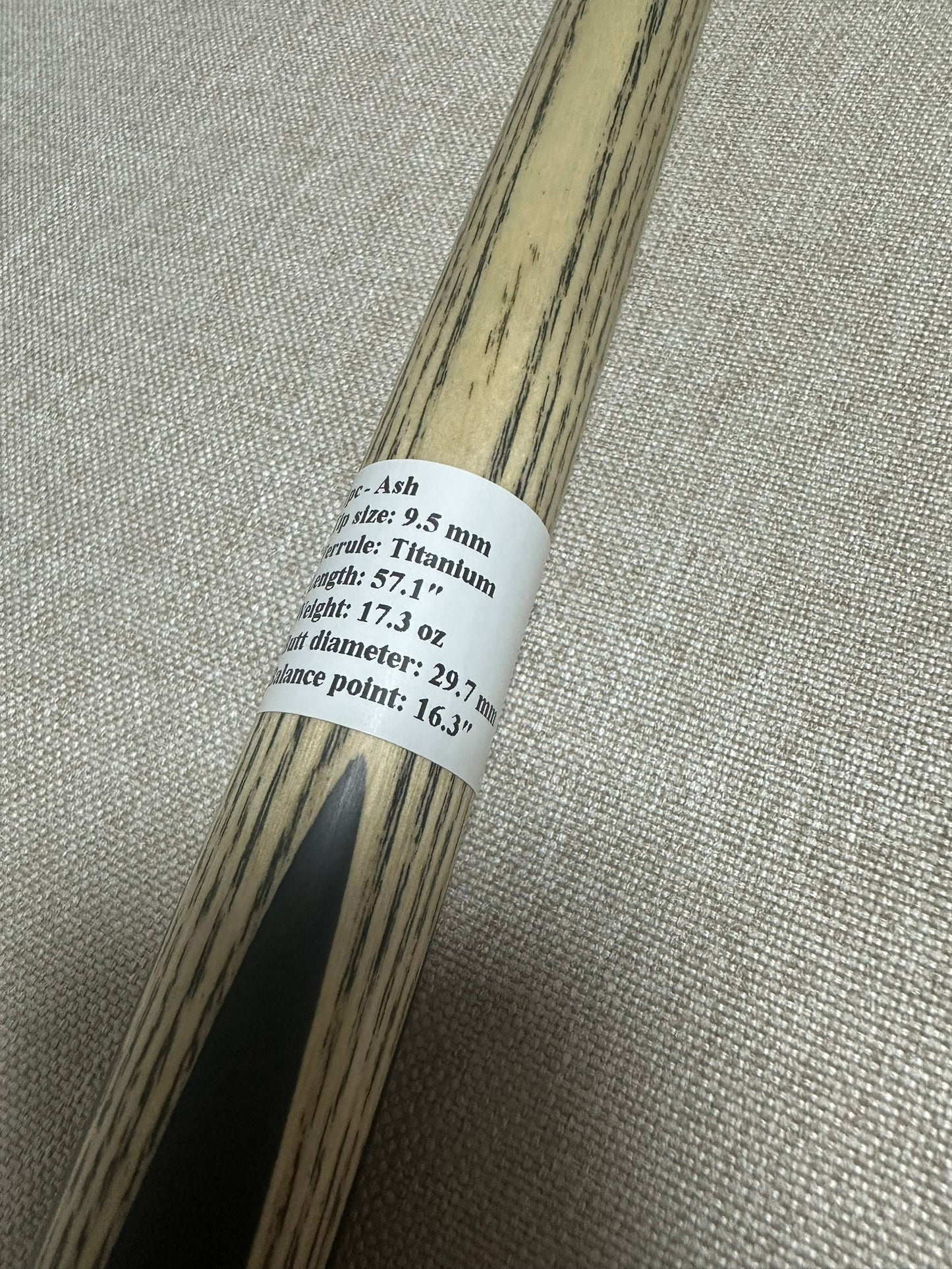 Handmade Pro One Piece Black Ebony Cue 9.5mm Tip