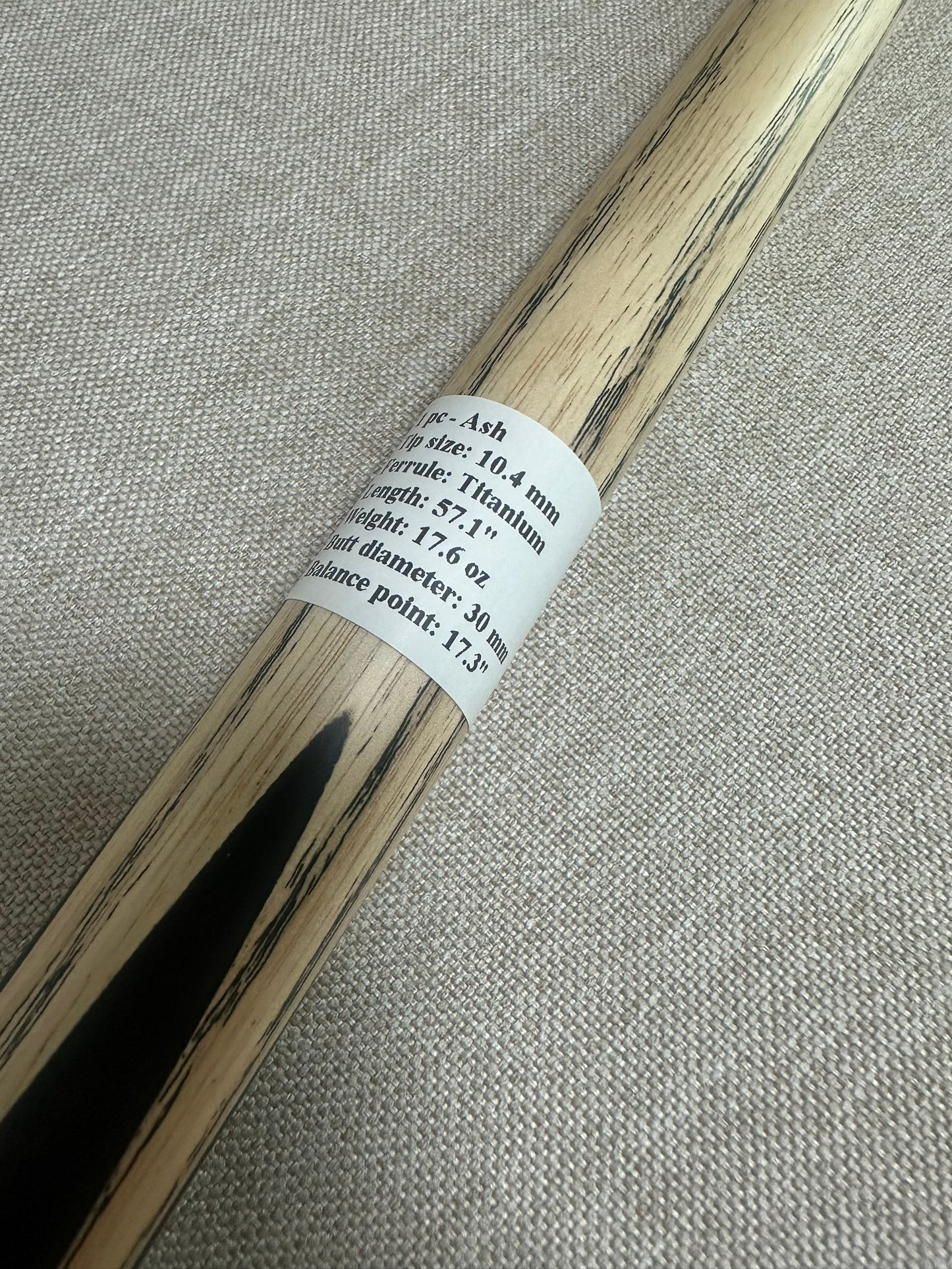 Handmade Pro One Piece Black Ebony Cue 10.4 mm Tip