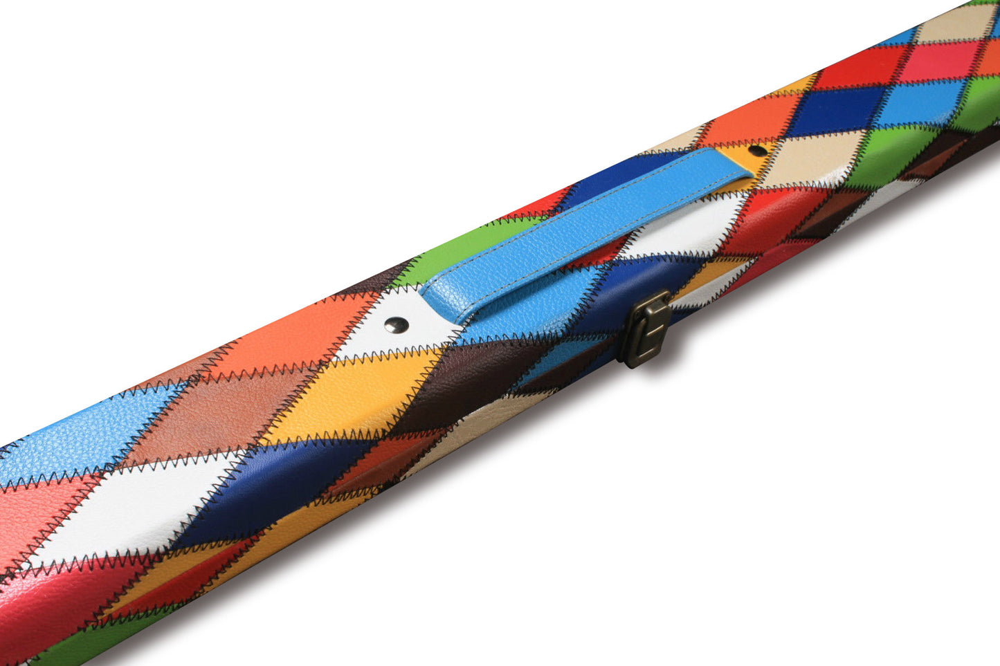 3/4 HARLEQUIN HANDMADE HARD DIAMOND CUE CASE MULTI COLOURED - SNOOKER OR POOL CUES E6121-5