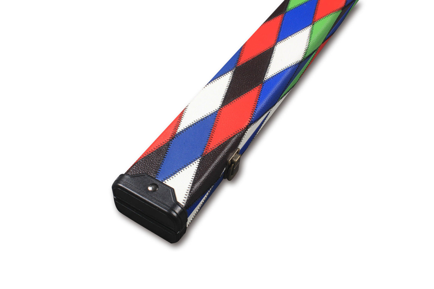 3/4 HARLEQUIN HANDMADE HARD DIAMOND CUE CASE MULTI COLOURED - SNOOKER OR POOL CUES E6121-2
