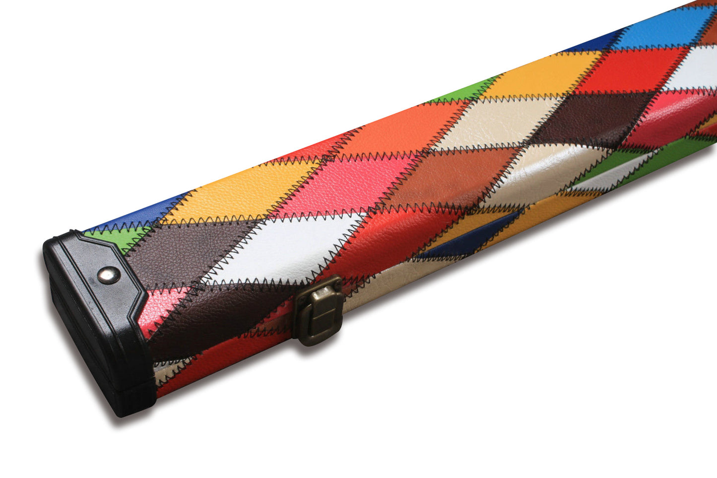 3/4 HARLEQUIN HANDMADE HARD DIAMOND CUE CASE MULTI COLOURED - SNOOKER OR POOL CUES E6121-5
