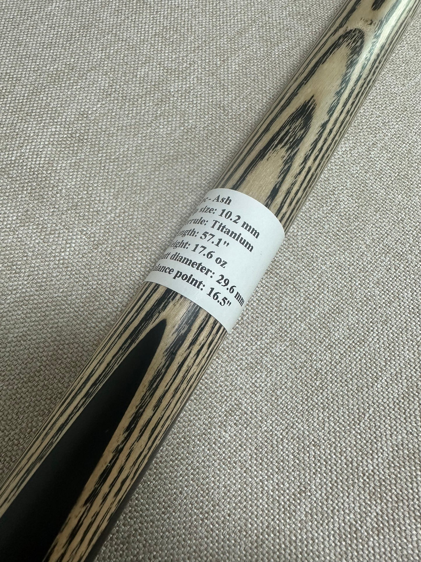 Handmade Pro One Piece Black Ebony Cue 10.2 mm Tip