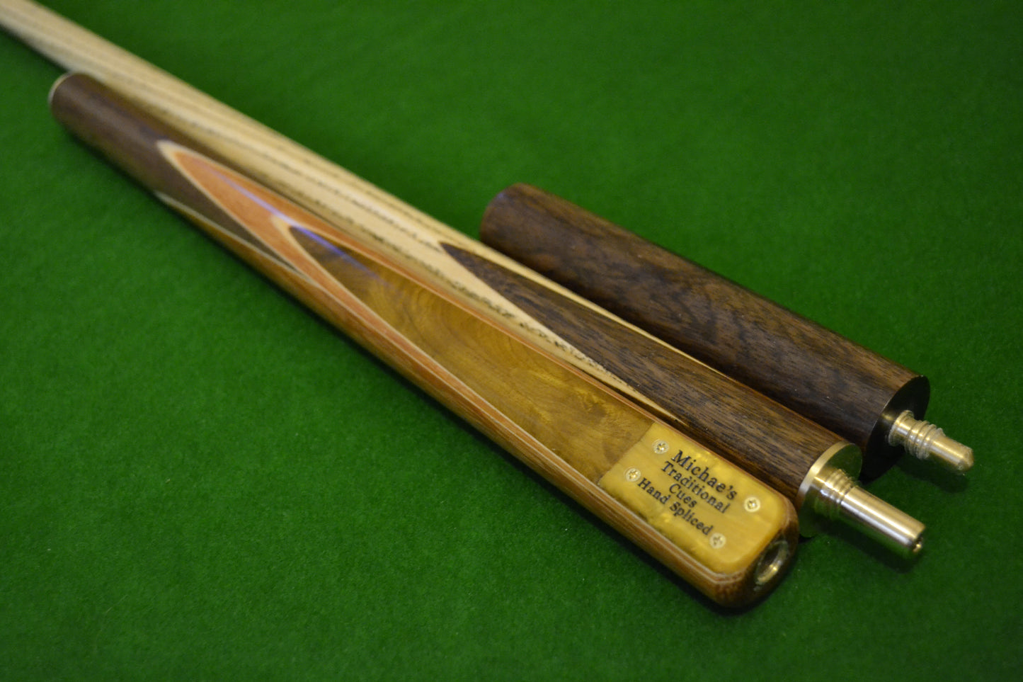 MICHAEL'S HANDMADE ASH SNOOKER CUE 3/4 JOINTED WD15