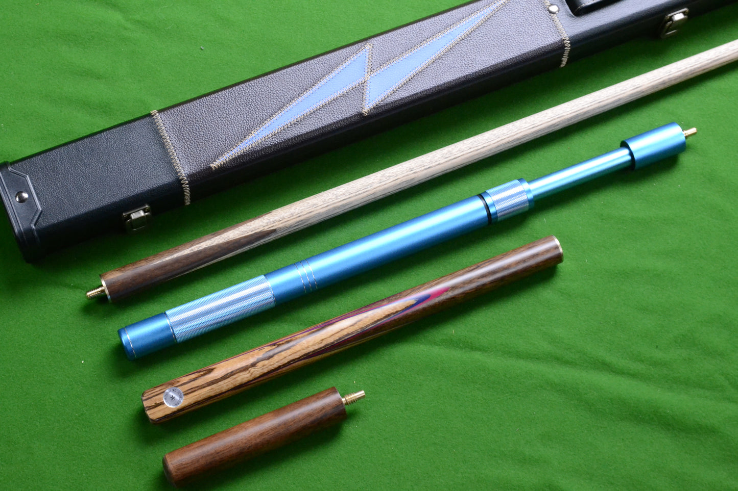 Star handmade 3/4 snooker cue set with case & extensions wd21