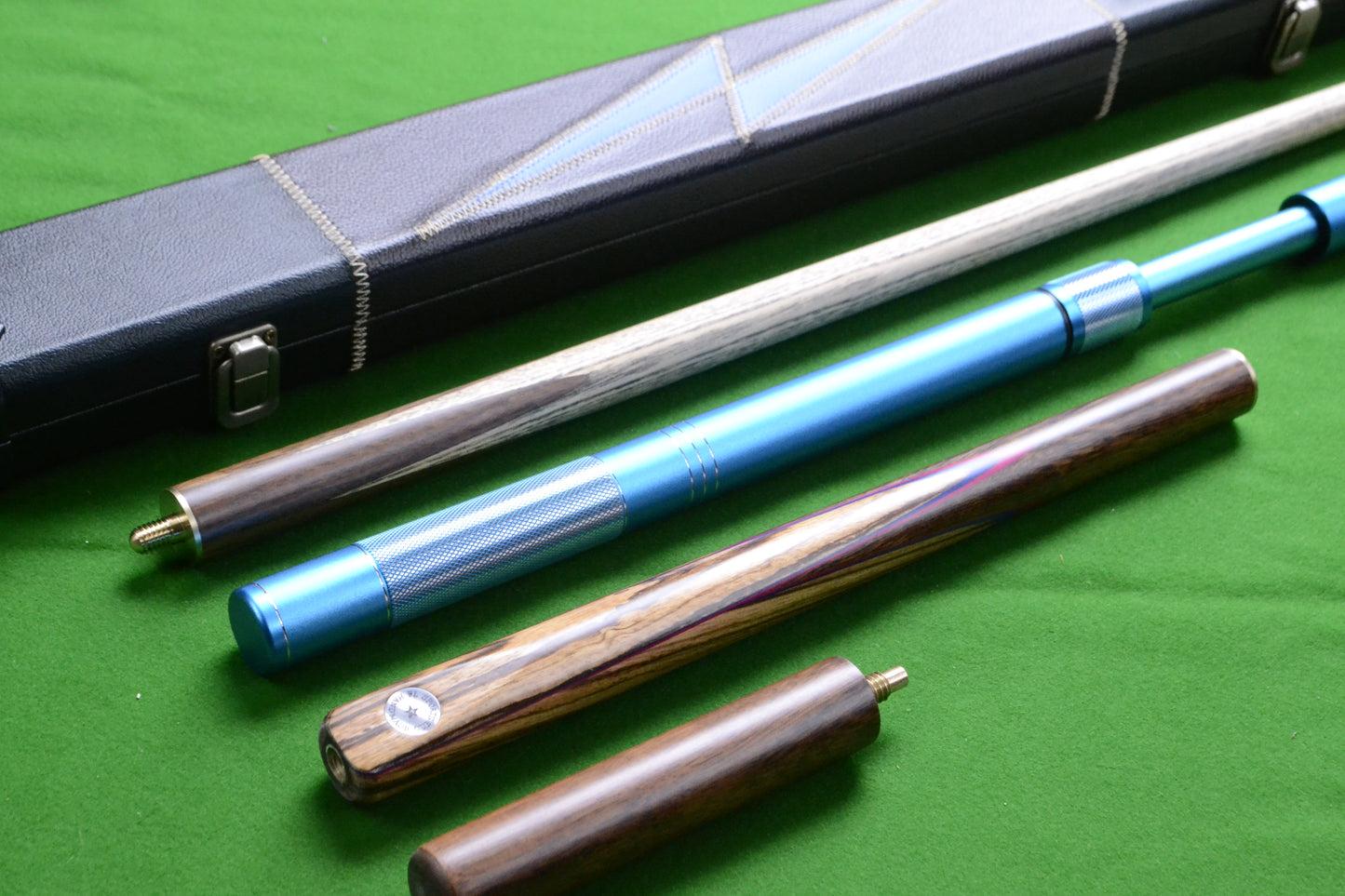 Star handmade 3/4 snooker cue set with case & extensions wd21
