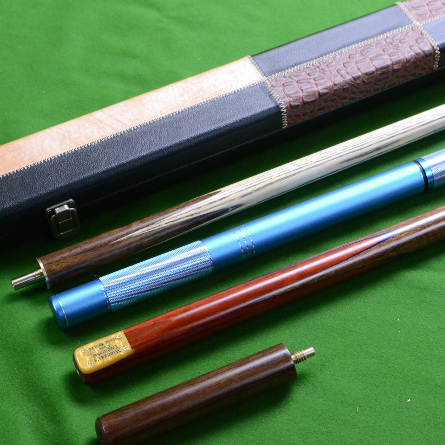 MICHAEL'S HANDMADE ASH SNOOKER CUE 3/4 JOINTED WD11 FULL SET