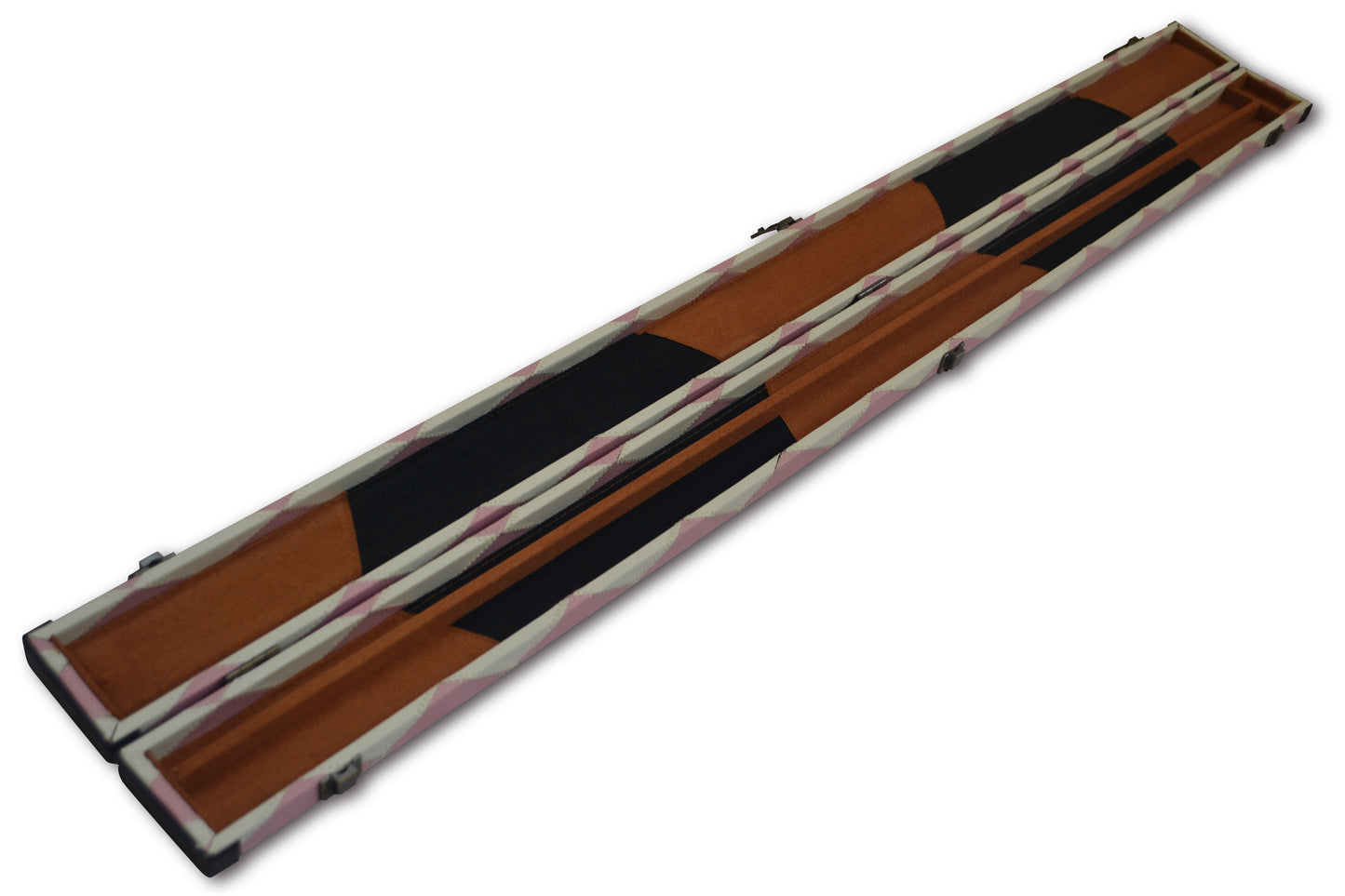 3/4 HARLEQUIN HANDMADE HARD DIAMOND CUE CASE MULTI COLOURED - SNOOKER OR POOL CUES E6121-6