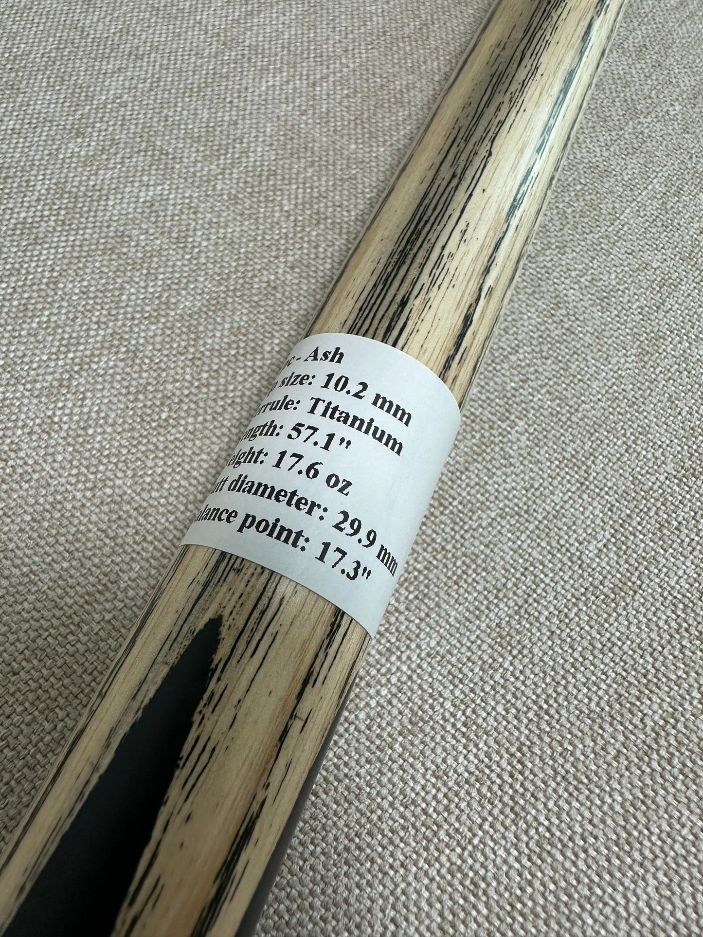 Handmade Pro One Piece Black Ebony Cue 10.2mm Tip