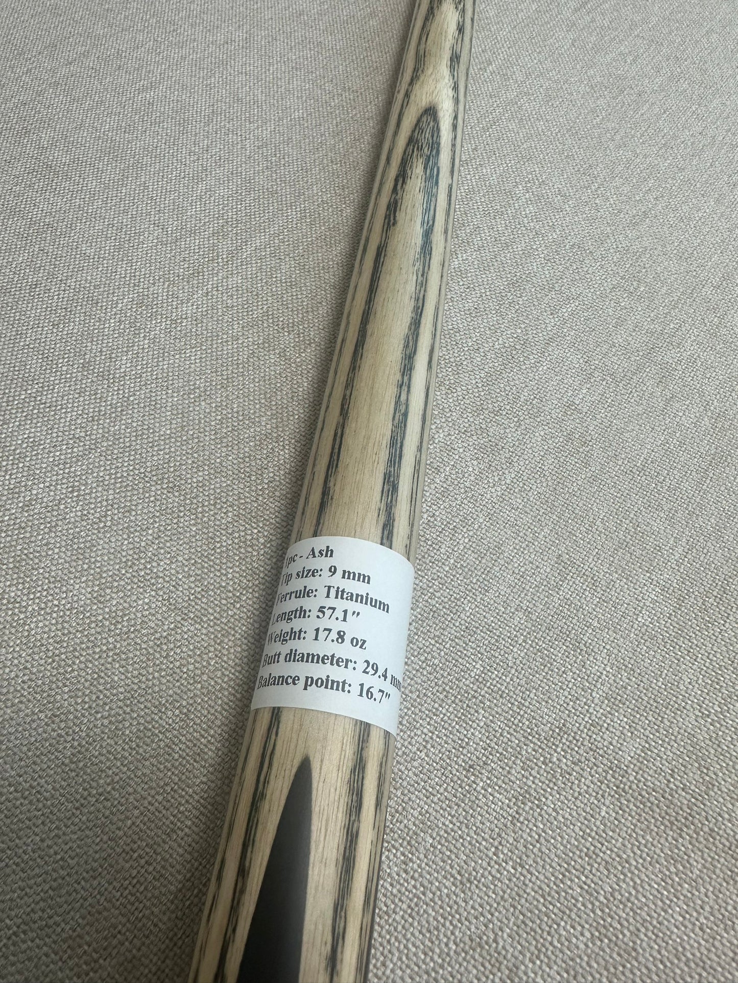 Handmade Pro One Piece Black Ebony Cue 9mm Tip