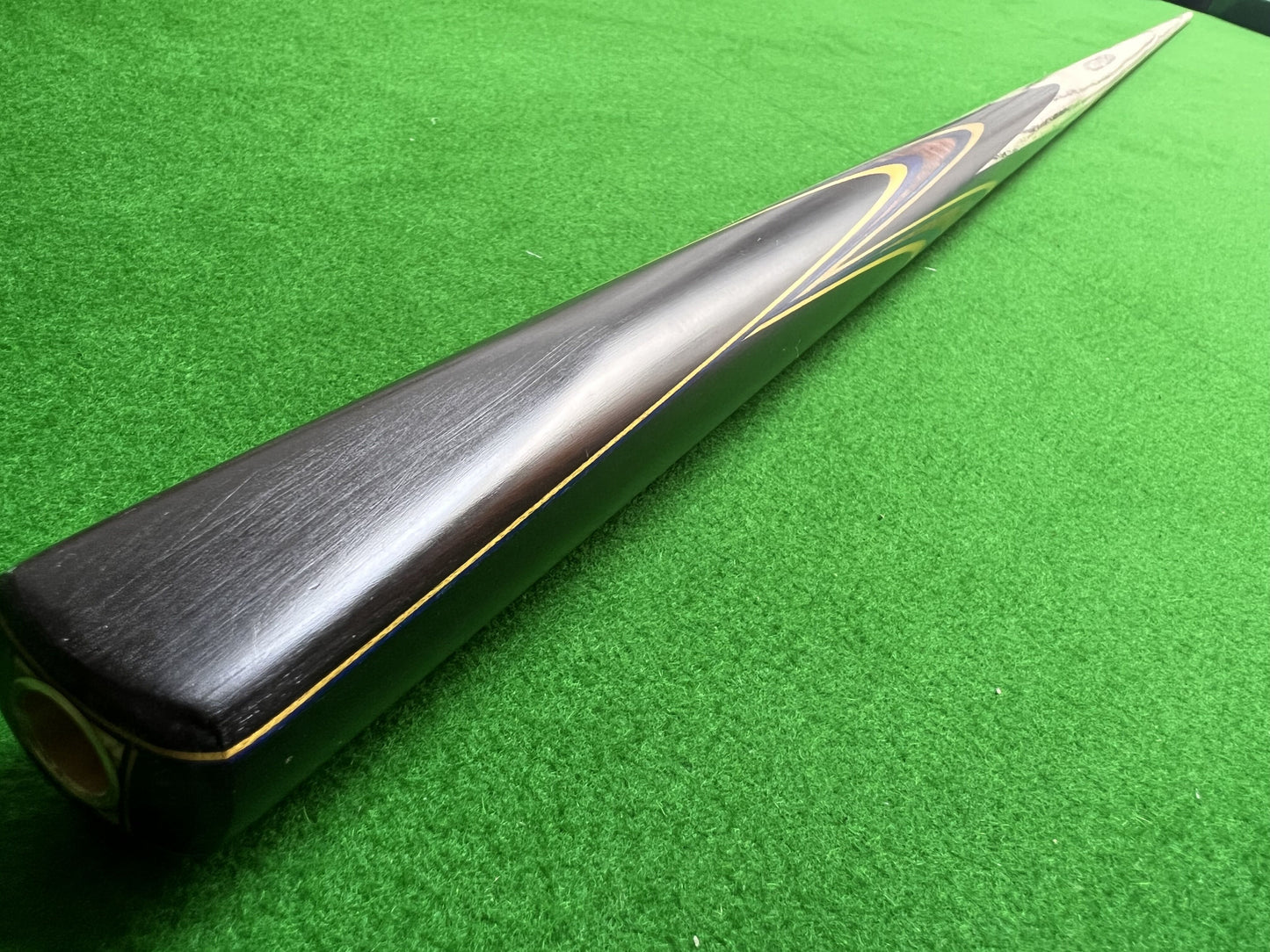 ONE PIECE 1 PC ASH SHAFT BLACK EBONY HANDMADE SNOOKER CUE WDF