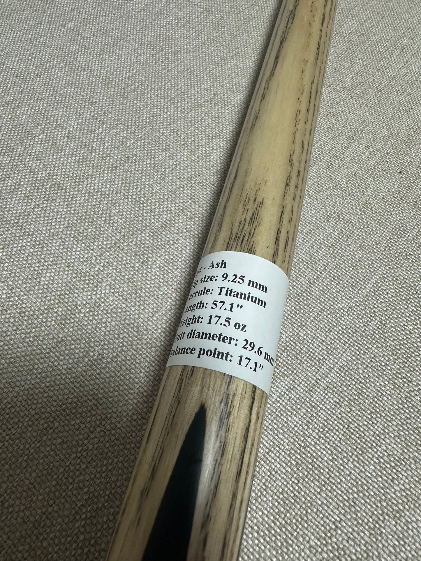 Handmade Pro One Piece Black Ebony Cue 9.25mm Tip