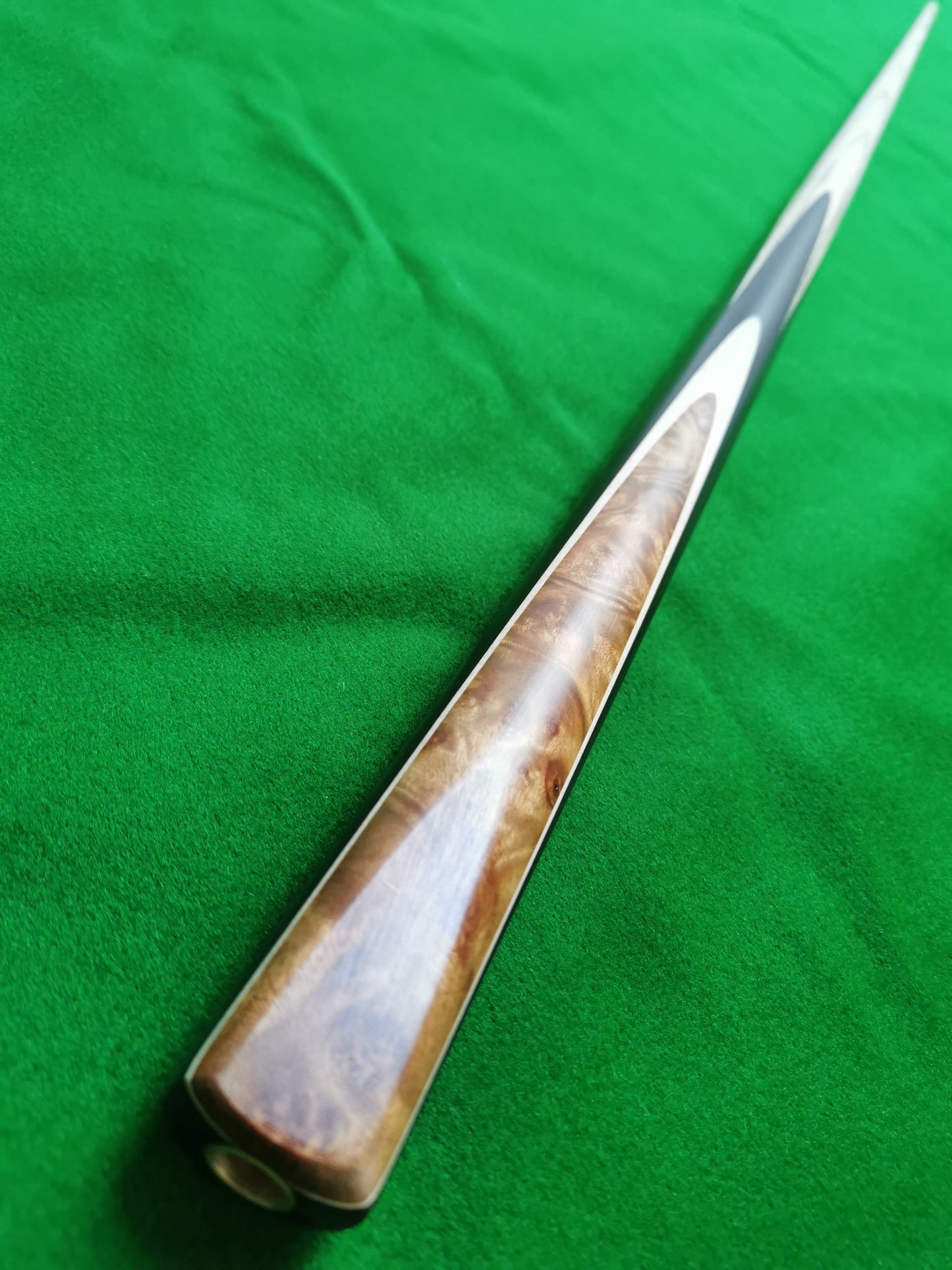 ONE PIECE 1 PC ASH SHAFT BLACK EBONY HANDMADE SNOOKER CUE WDB