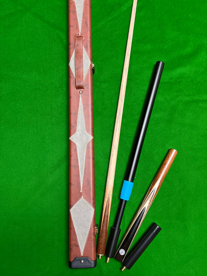 Star handmade 3/4 snooker cue set with case & extensions wd23