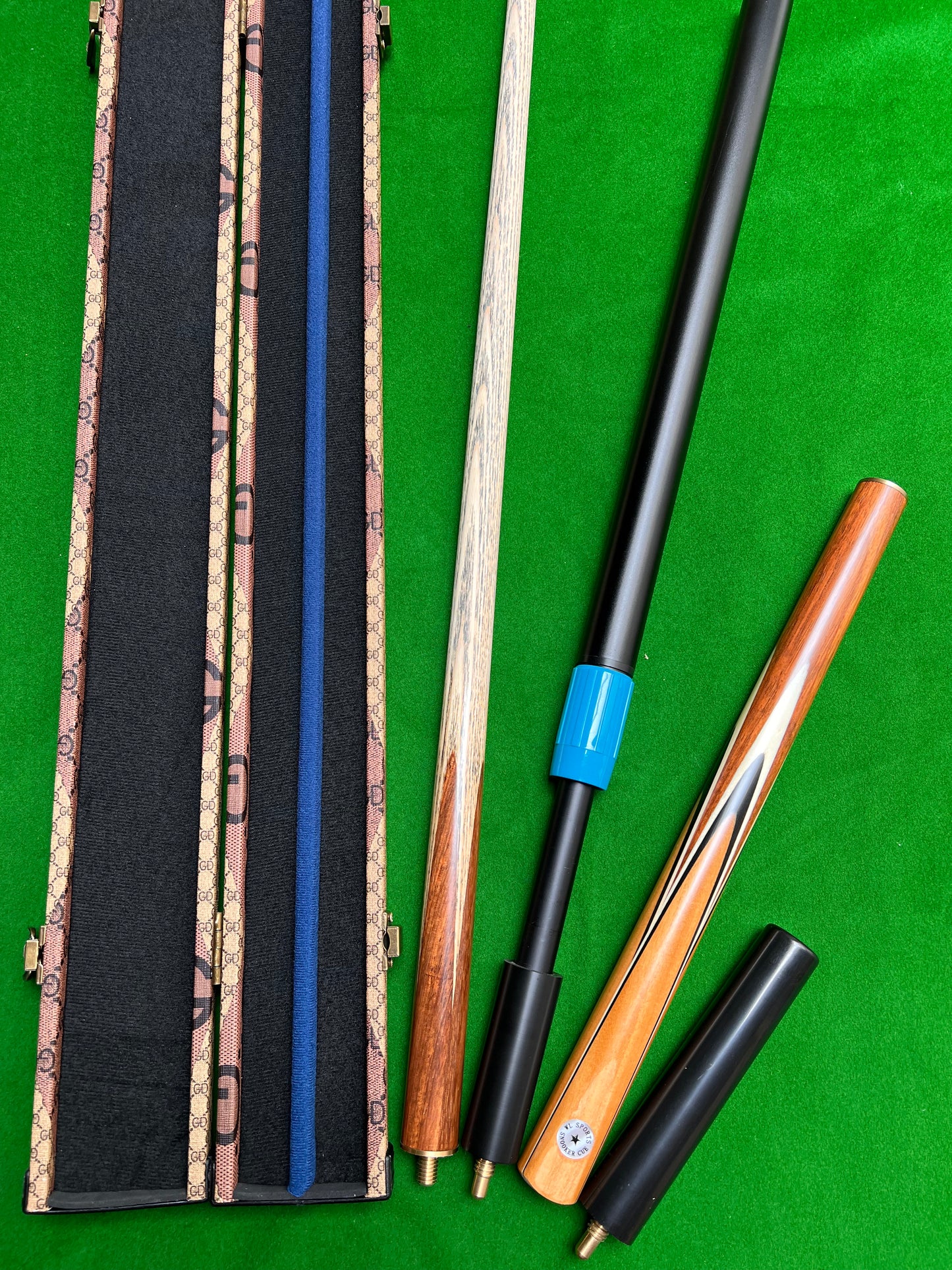 Star handmade 3/4 snooker cue set with case & extensions wd20