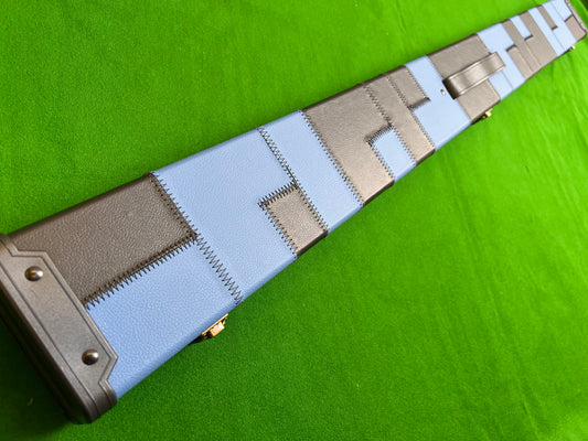 Deluxe 3/4 Wide PATCH Snooker Pool Cue Case with Plastic Ends 3 Slots M6015