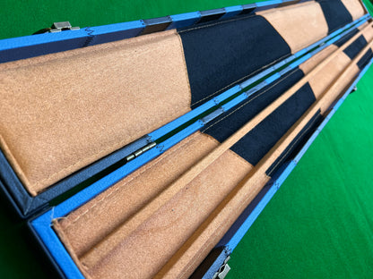 Deluxe 3/4 Wide PATCH Snooker Pool Cue Case with Plastic Ends 3 Slots M6015