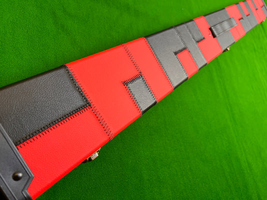 Deluxe 3/4 Wide PATCH Snooker Pool Cue Case with Plastic Ends 3 Slots M6015-1