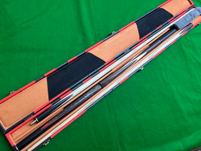 Deluxe 3/4 Wide PATCH Snooker Pool Cue Case with Plastic Ends 3 Slots M6015-1