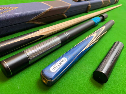 58“ FELIS N TED HANDMADE EBONY 3/4 JOINTED SNOOKER CUE COMPLETE SET WITH CASE AND TELESCOPIC EXTENSION