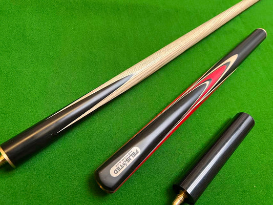 58“ FELIS N TED HANDMADE EBONY 3/4 JOINTED SNOOKER CUE COMPLETE SET WITH CASE AND TELESCOPIC EXTENSION