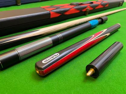 58“ FELIS N TED HANDMADE EBONY 3/4 JOINTED SNOOKER CUE COMPLETE SET WITH CASE AND TELESCOPIC EXTENSION