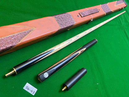 Pre Owned Ray Dean 3/4 Jointed Handmade Snooker English Pool cue set 9mm tip + Case