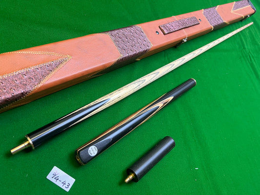 Pre Owned Ray Dean 3/4 Jointed Handmade Snooker English Pool cue set 9mm tip + Case