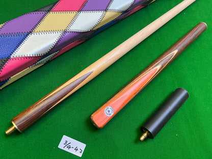 3/4 Jointed W&L Star Snooker Cue Maple Shaft With Harlequin Case