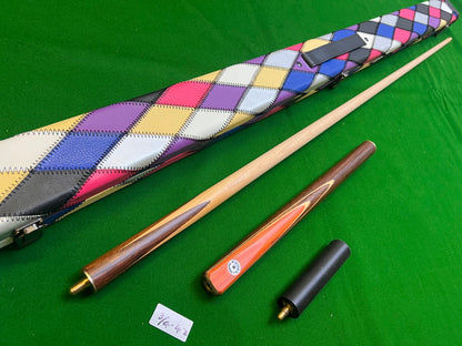 3/4 Jointed W&L Star Snooker Cue Maple Shaft With Harlequin Case