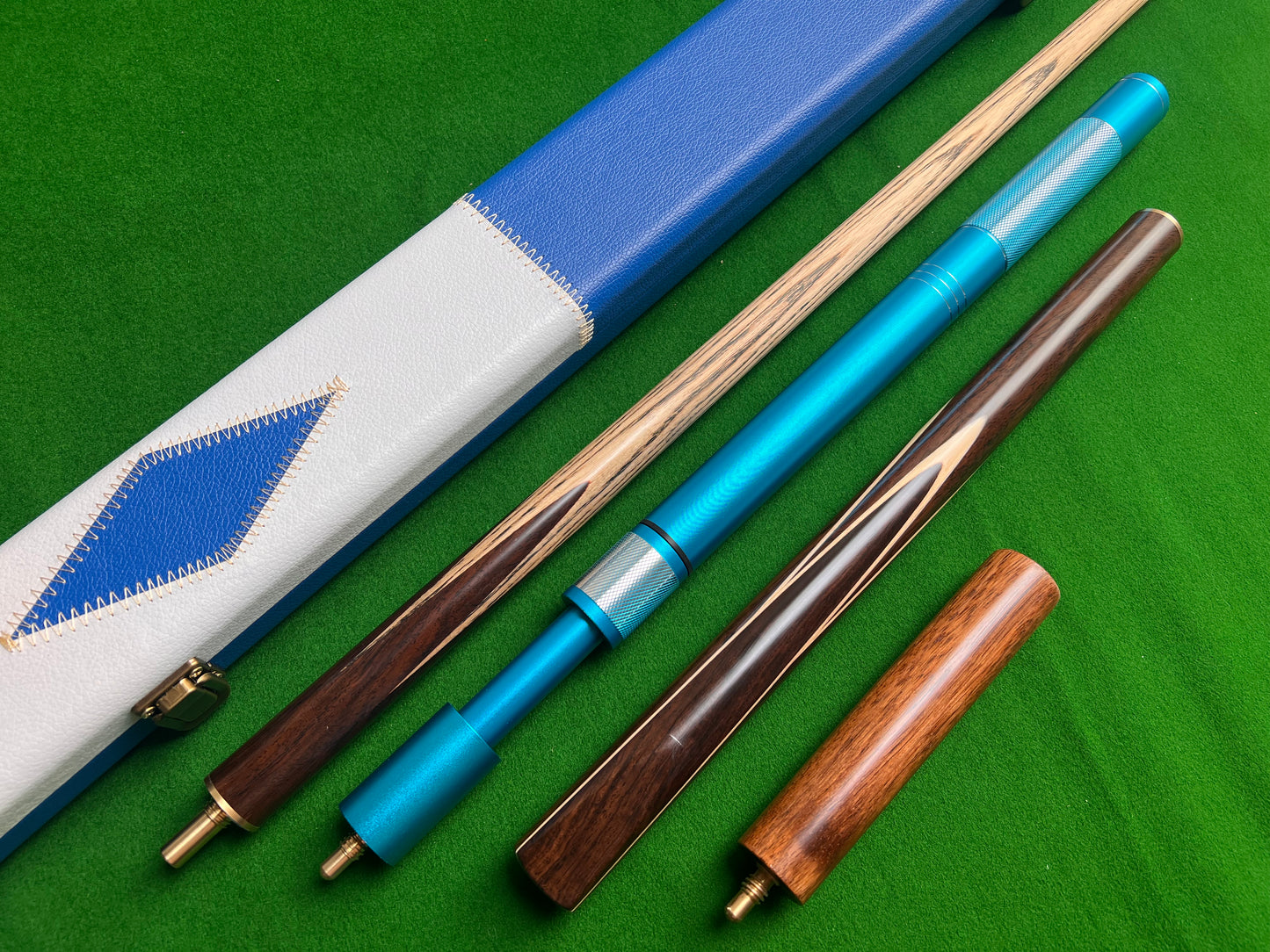 Handmade 3/4 snooker cue pool cue full set with case & extensions 8.5mm tip w31