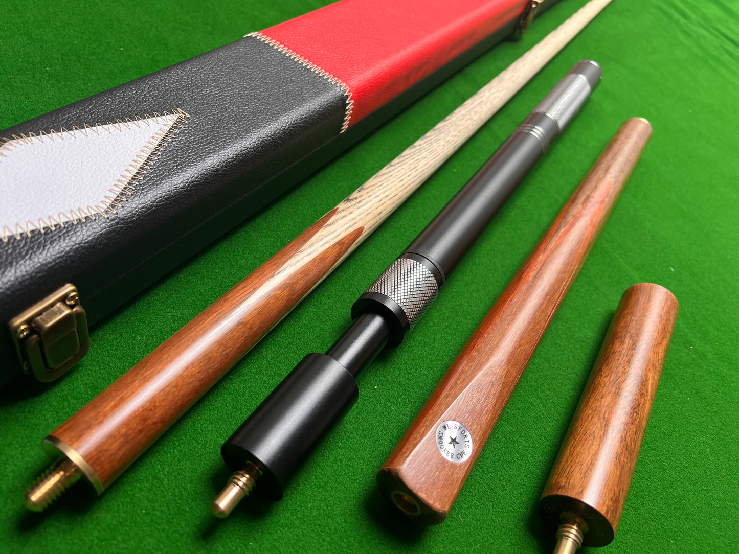 Handmade 3/4 snooker cue pool cue full set with case & extensions 8.5mm tip j10