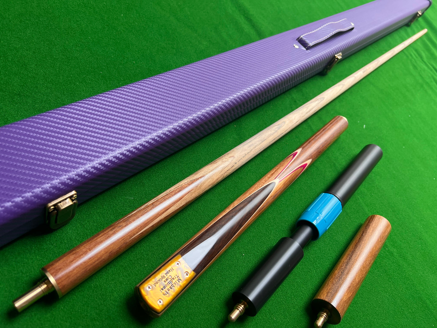 MICHAEL'S HANDMADE ASH SNOOKER CUE 3/4 JOINTED WD14 SET