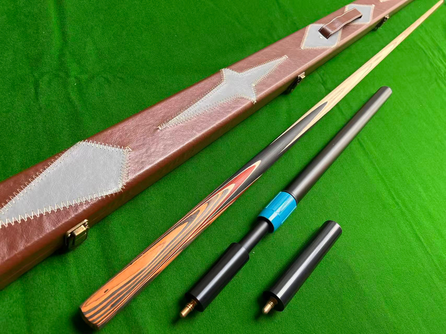 ONE PIECE ASH SHAFT HANDMADE SNOOKER CUE SET WITH CASE AND EXTENSIONS