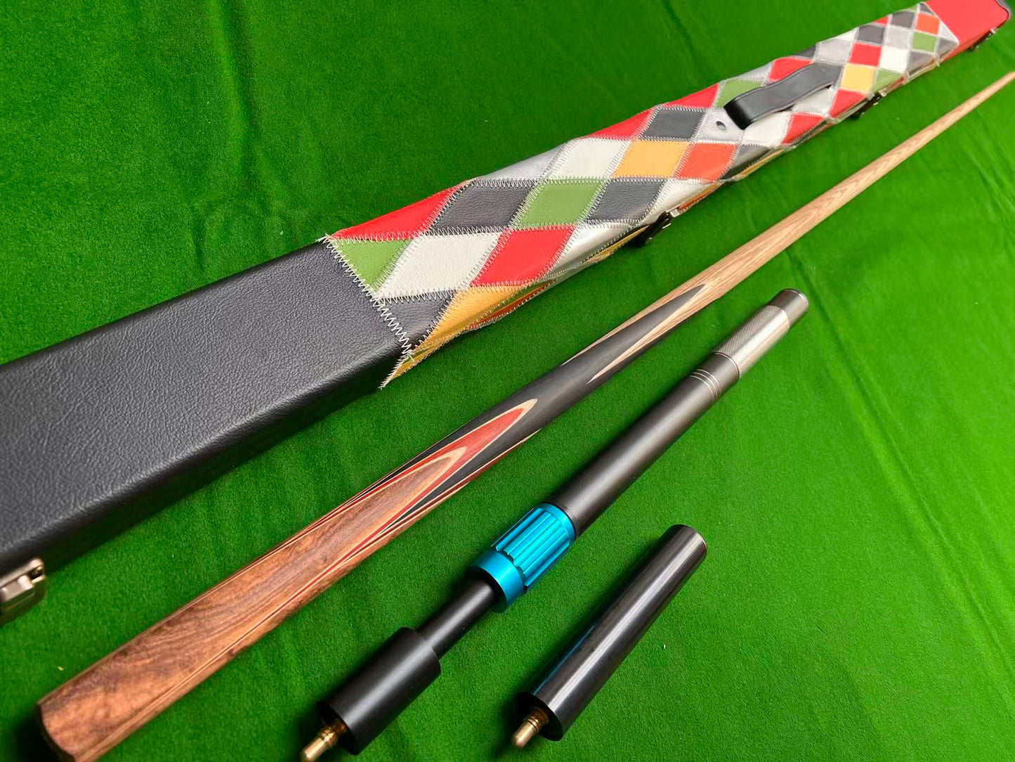 ONE PIECE ASH SHAFT HANDMADE SNOOKER CUE SET WITH CASE AND EXTENSIONS