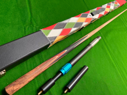 ONE PIECE ASH SHAFT HANDMADE SNOOKER CUE SET WITH CASE AND EXTENSIONS