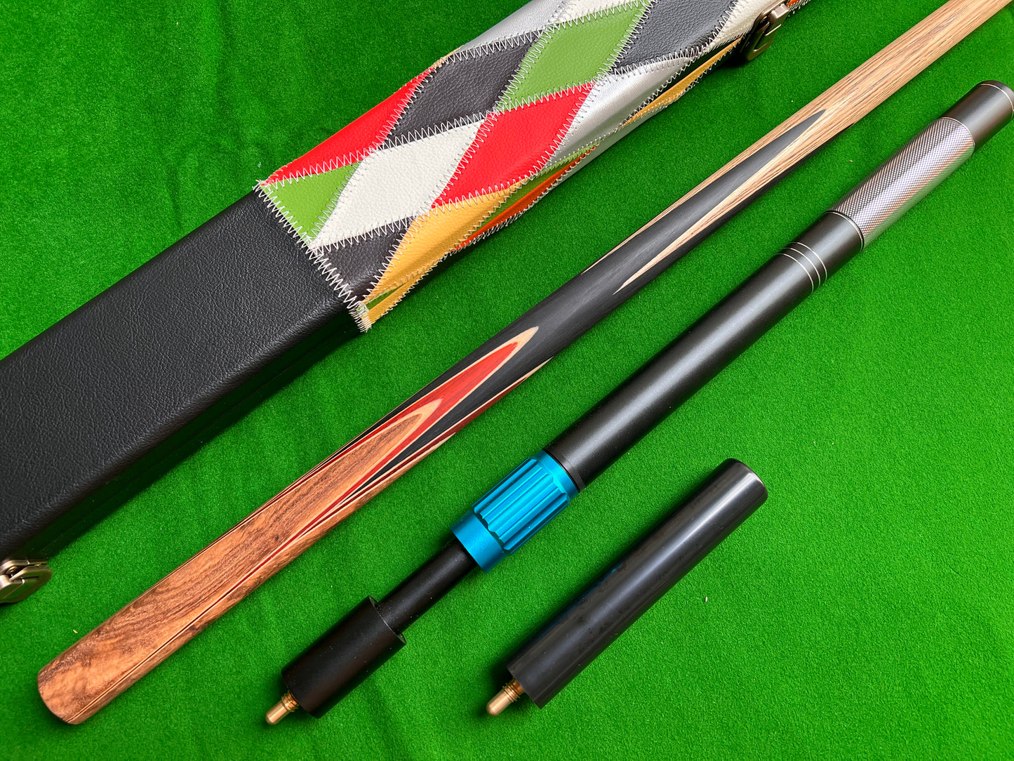ONE PIECE ASH SHAFT HANDMADE SNOOKER CUE SET WITH CASE AND EXTENSIONS