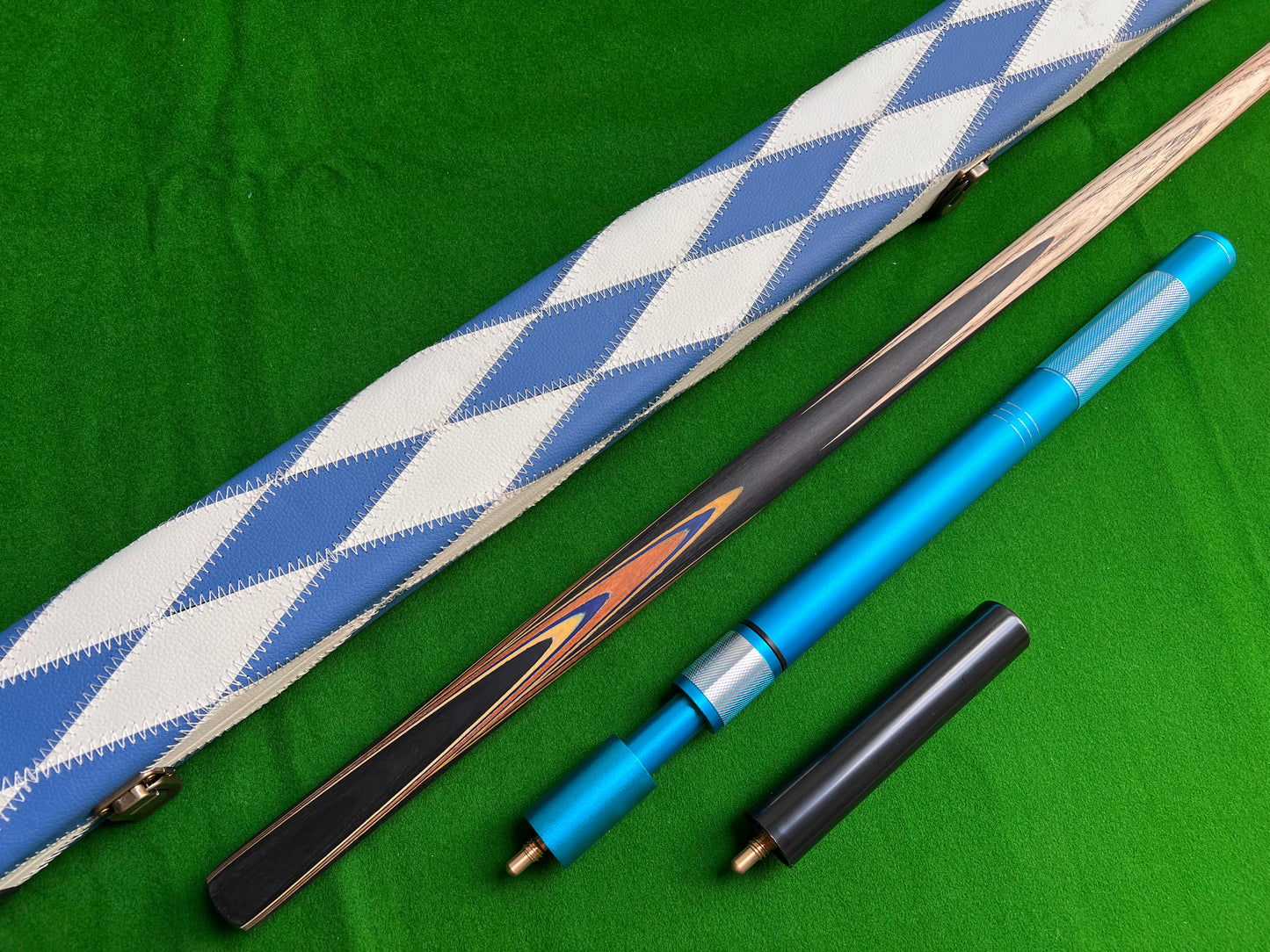 ONE PIECE ASH SHAFT HANDMADE SNOOKER CUE SET WITH CASE AND EXTENSIONS