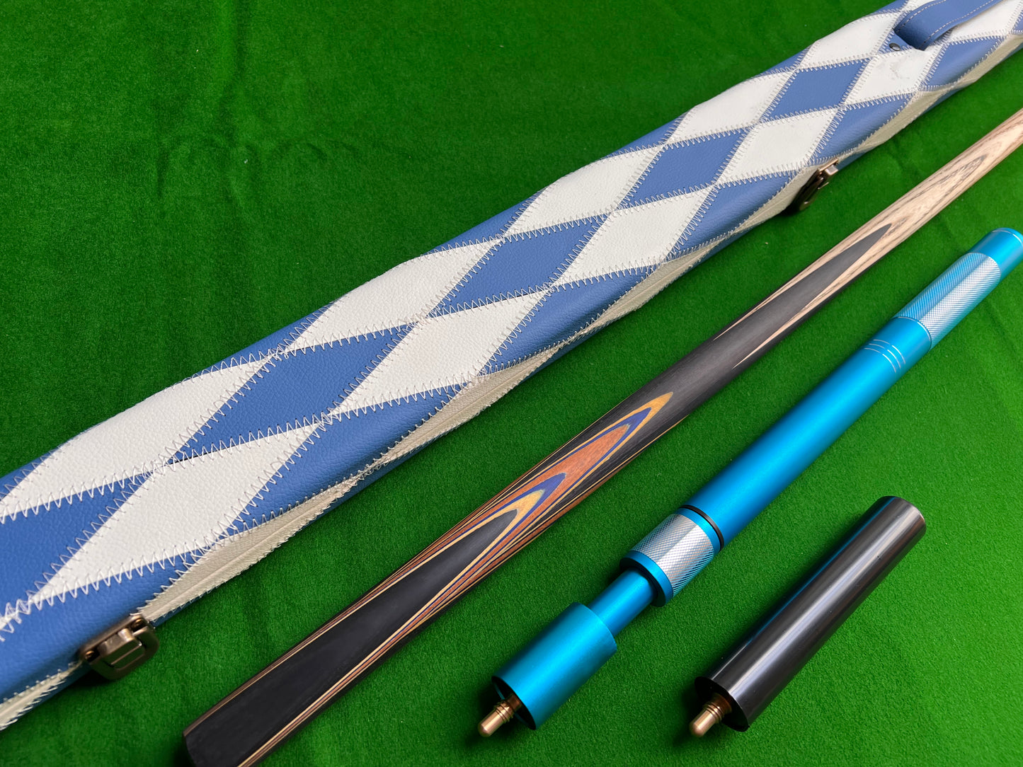 ONE PIECE ASH SHAFT HANDMADE SNOOKER CUE SET WITH CASE AND EXTENSIONS