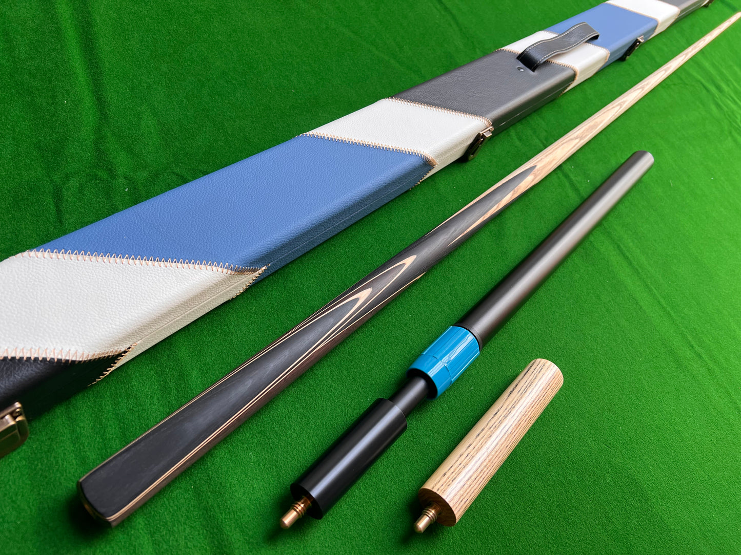 ONE PIECE ASH SHAFT HANDMADE SNOOKER CUE SET WITH CASE AND EXTENSIONS